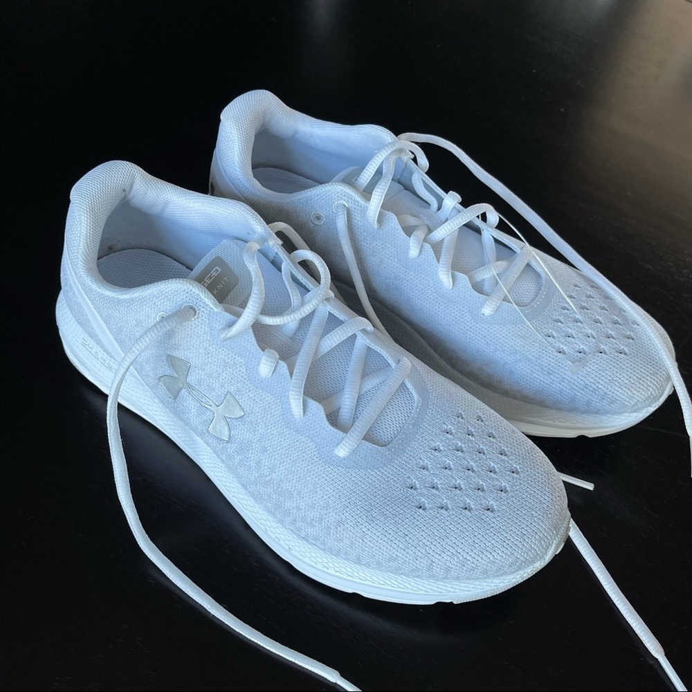 Under armour charged impulse knit running shoe - white